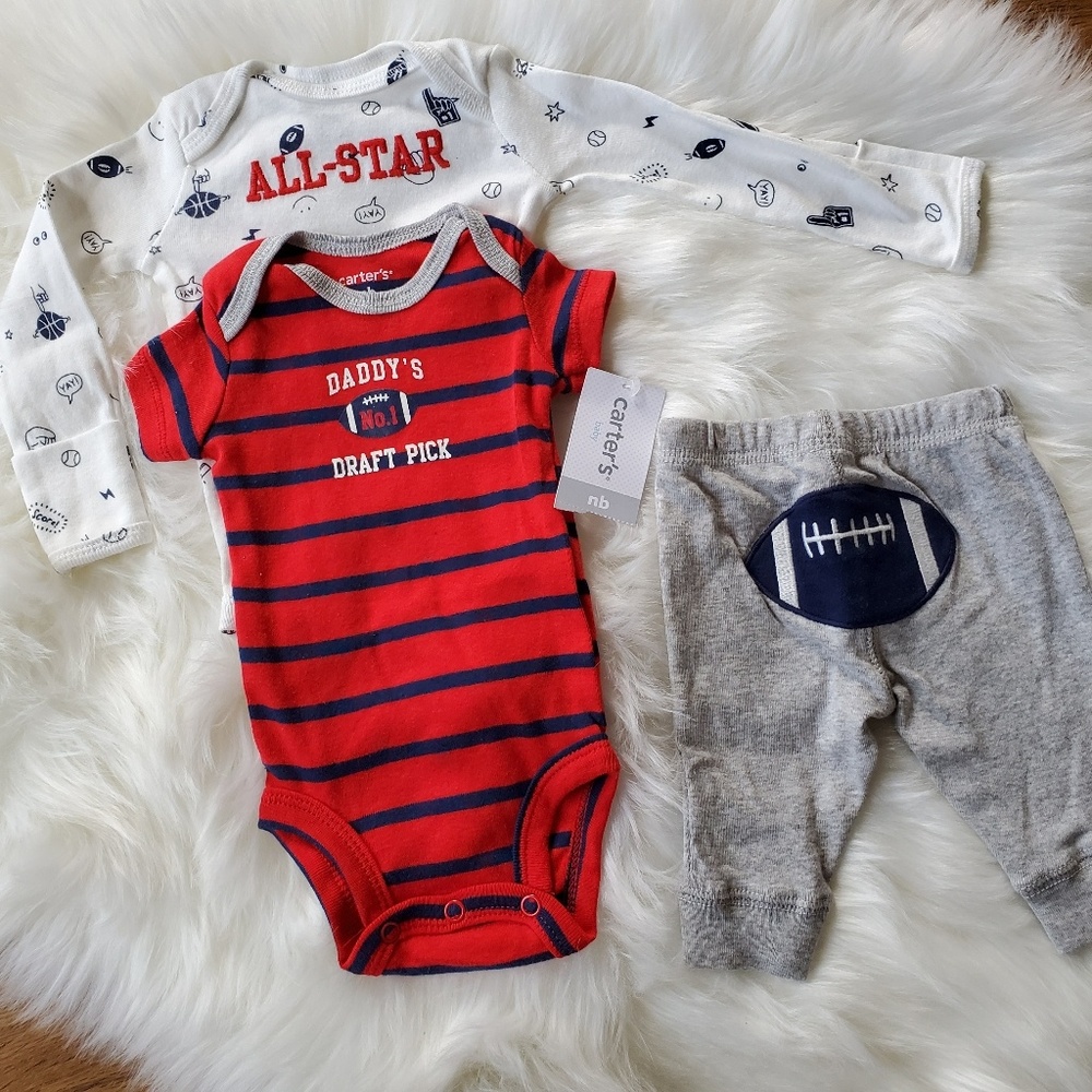 NB Football Onesie Set